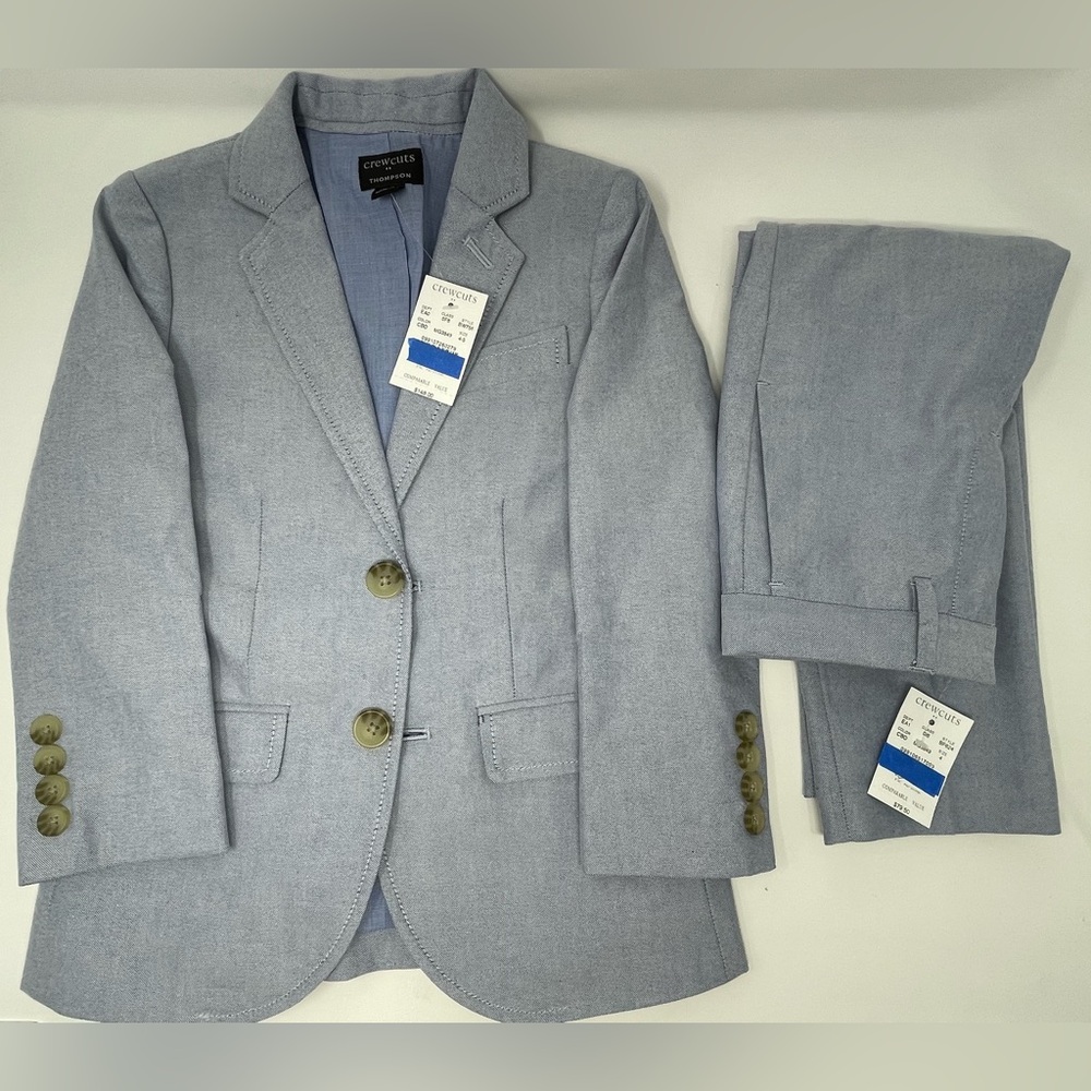 CREWCUTS: Oxford Thompson Suit Jacket (Size 4-5)/Suit Pants (Size 4) NEW
